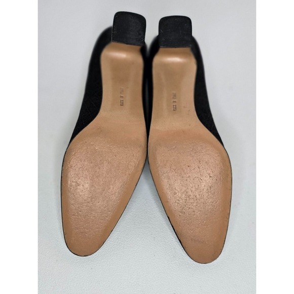 Salvatore Ferragamo Gold Black Floral Women's Pumps Heels Size 6 AAA - Picture 8 of 11